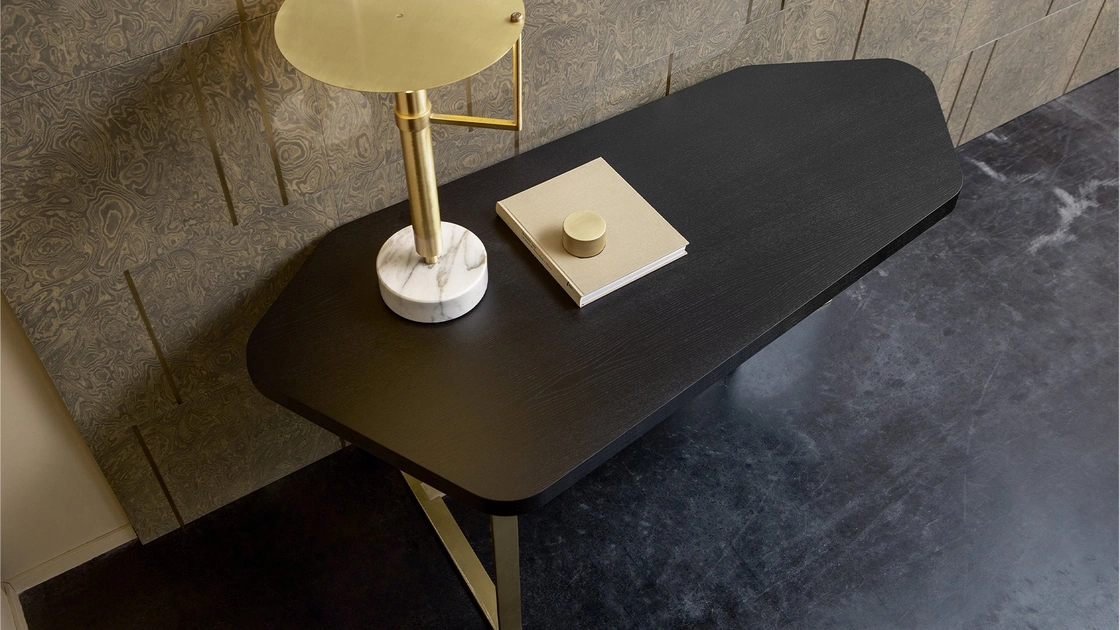 Scrittoio Aimo in legno e ottone di Daytona Home