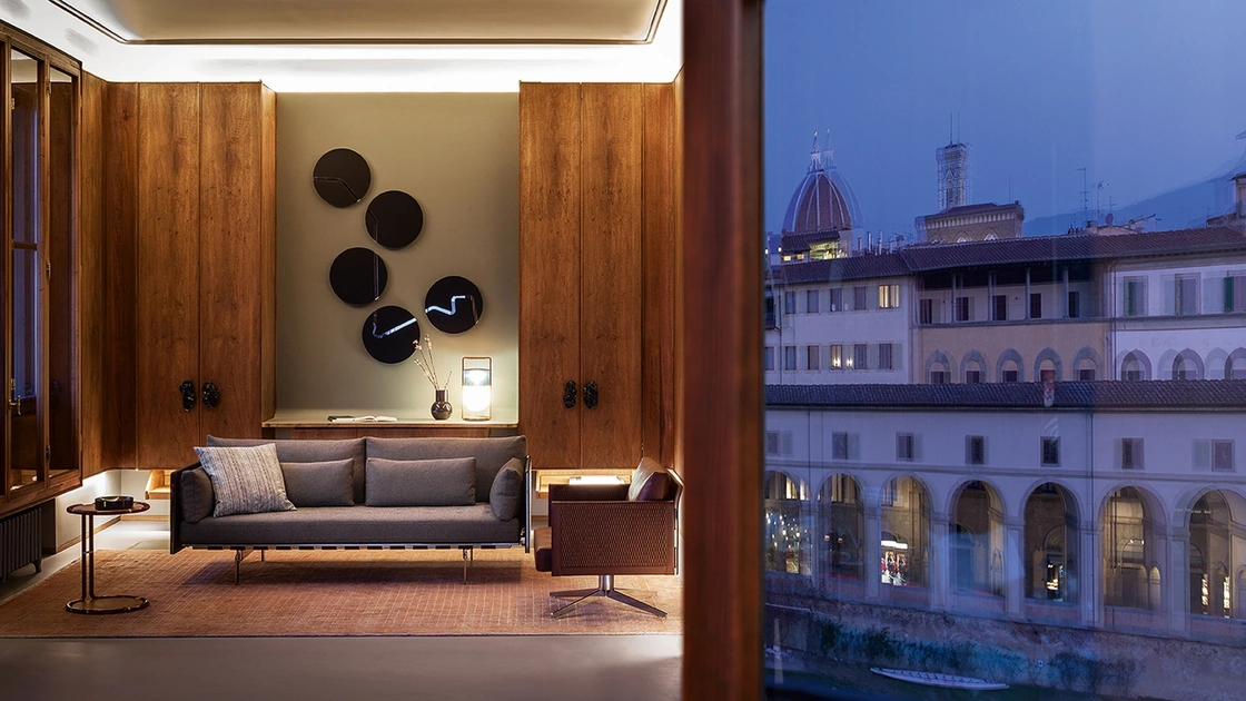 Tappeto Chado realizzato in lino e seta di bambù di Poltrona Frau