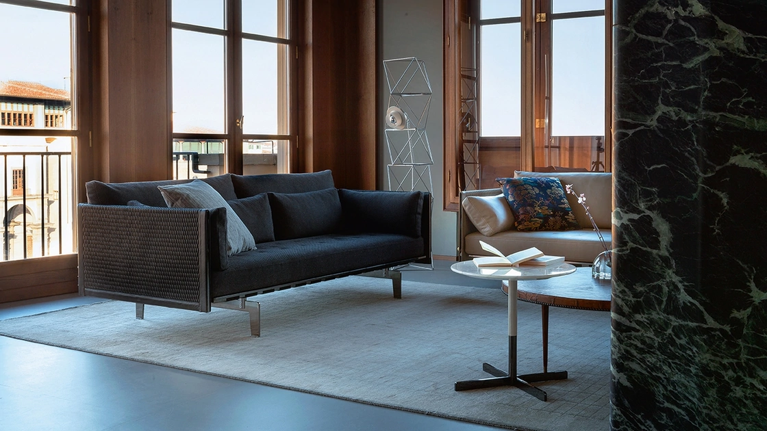 Tappeto Chado realizzato in lino e seta di bambù di Poltrona Frau