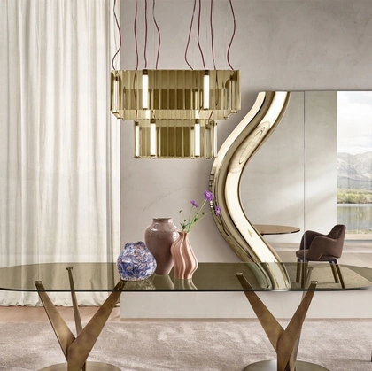 Specchio Magnifico con cornice oin vetro curvato di Fiam