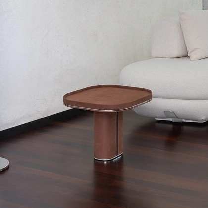 Tavolino rivestito in pelle Fritz di Daytona Home