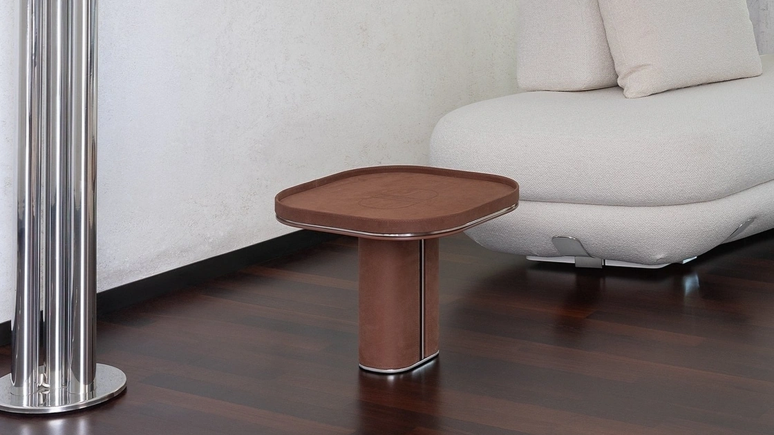 Tavolino rivestito in pelle Fritz di Daytona Home