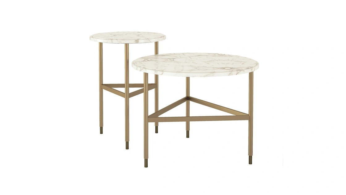 Tavolino in marmo e ottone Gaudì di Daytona Home