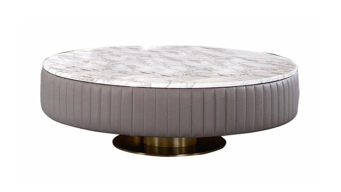 Tavolino in marmo e pelle Giove di Daytona Home