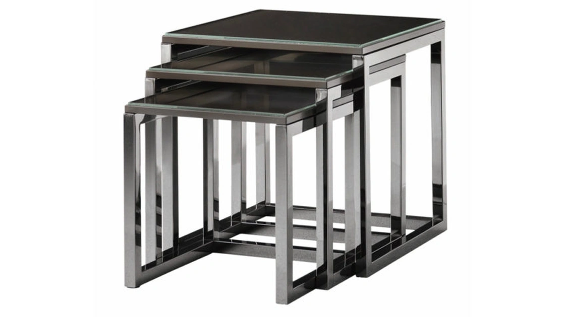 Tavolino in vetro e ottone Mondrian di Daytona Home