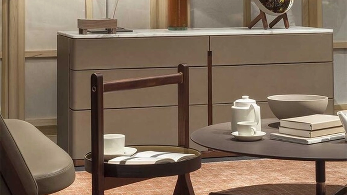 Tavolino rotondo Ren di Poltrona Frau