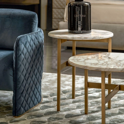 Tavolino Rietveld in marmo e ottone di Daytona Home