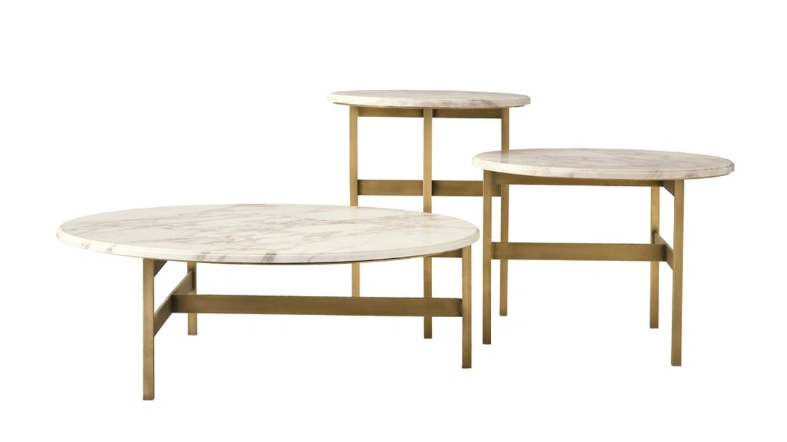 Tavolino Rietveld in marmo e ottone di Daytona Home