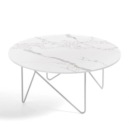 Sharp con top in vetro decorato marmo di Kermes divani