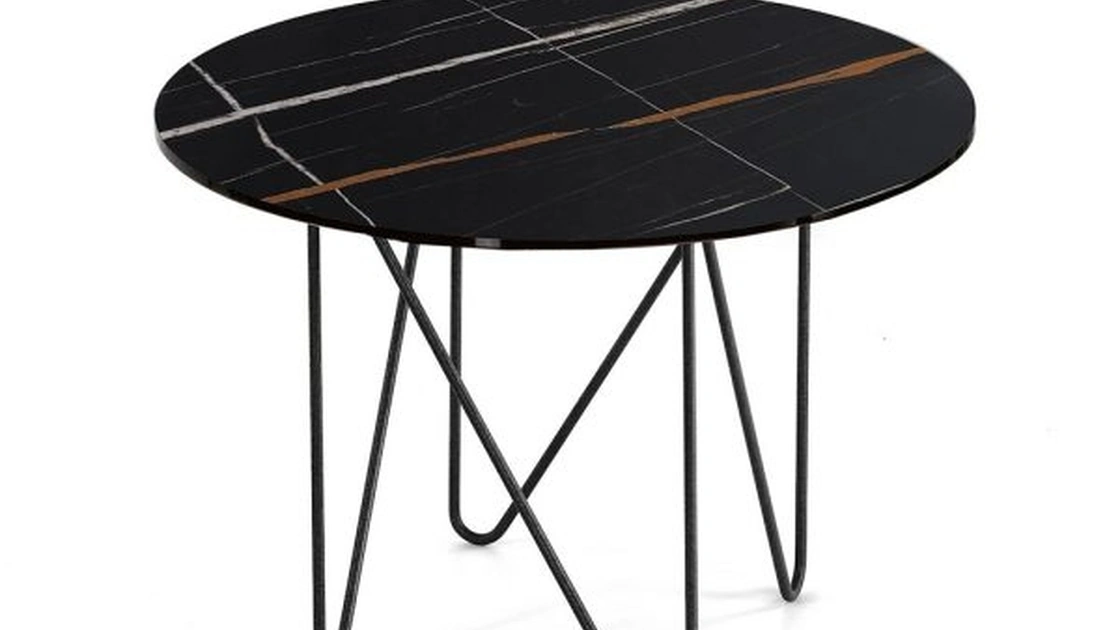 Sharp con top in vetro decorato marmo di Kermes divani