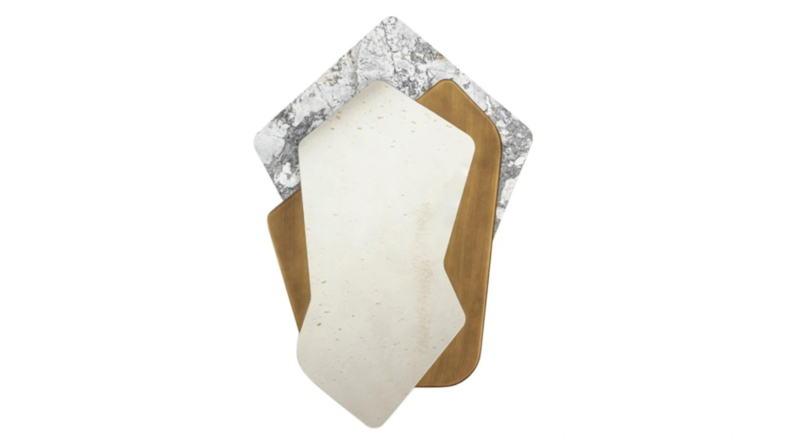 Specchio scultura Cam con cornice in legno e marmo di Daytona Home