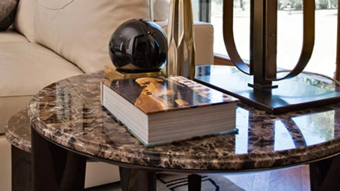 Tavolino Virgilio in marmo e legno massello di Daytona Home