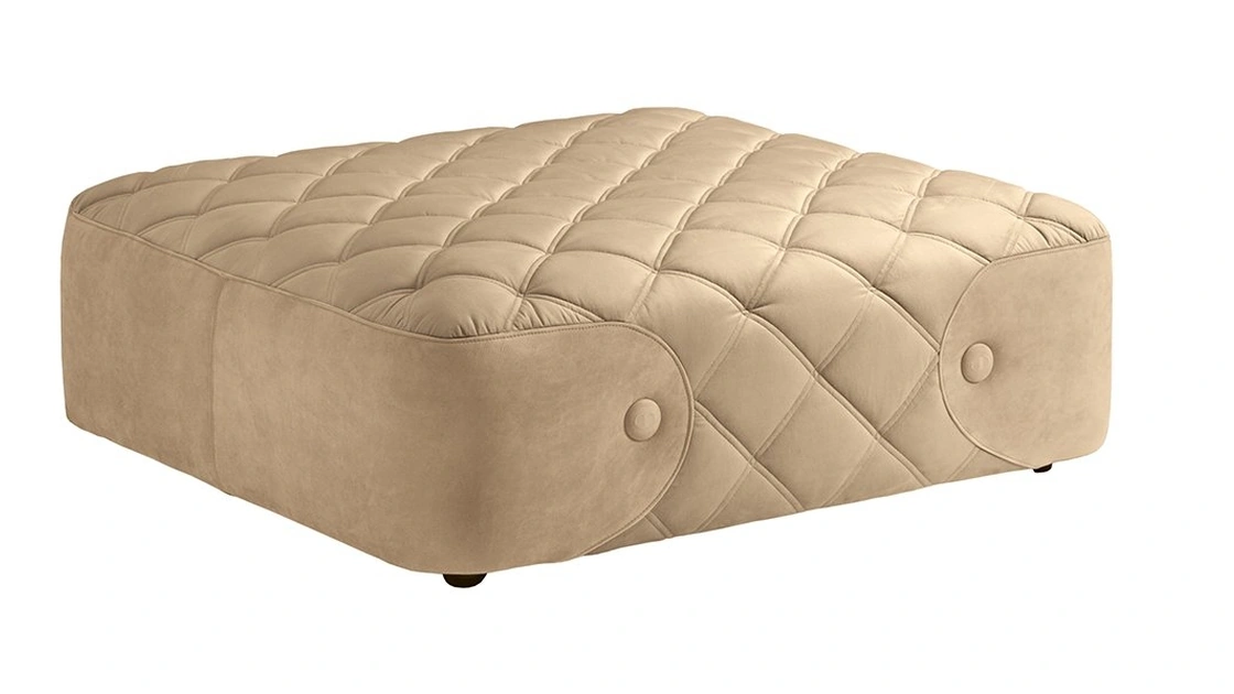 Pouf Wimbledon in pelle trapuntata di Daytona Home