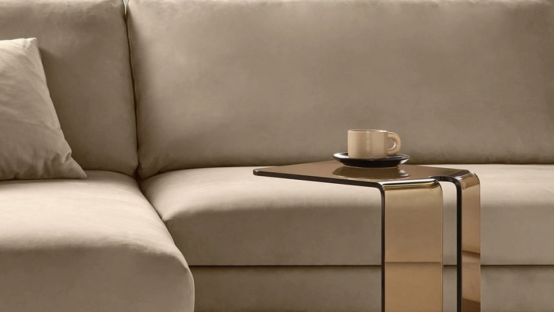 Tavolino in vetro con base in marmo York di Fiam