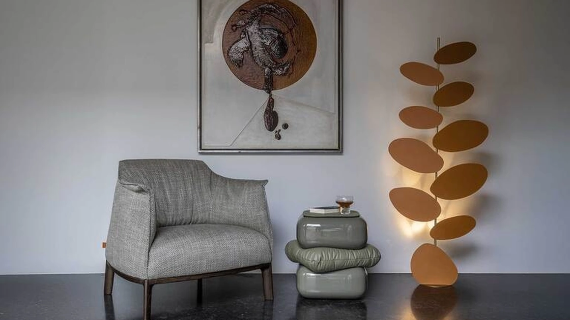 Lampada da terra in ottone Foliage di Poltrona Frau