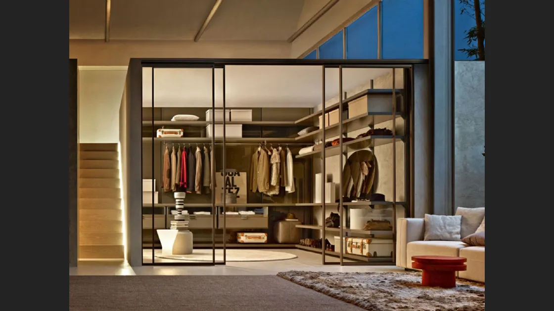 Cabina Armadio con ante scorrevoli Dwell Gliss Walk-In di Molteni & C