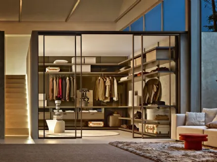Cabina Armadio con ante scorrevoli Dwell Gliss Walk-In di Molteni & C