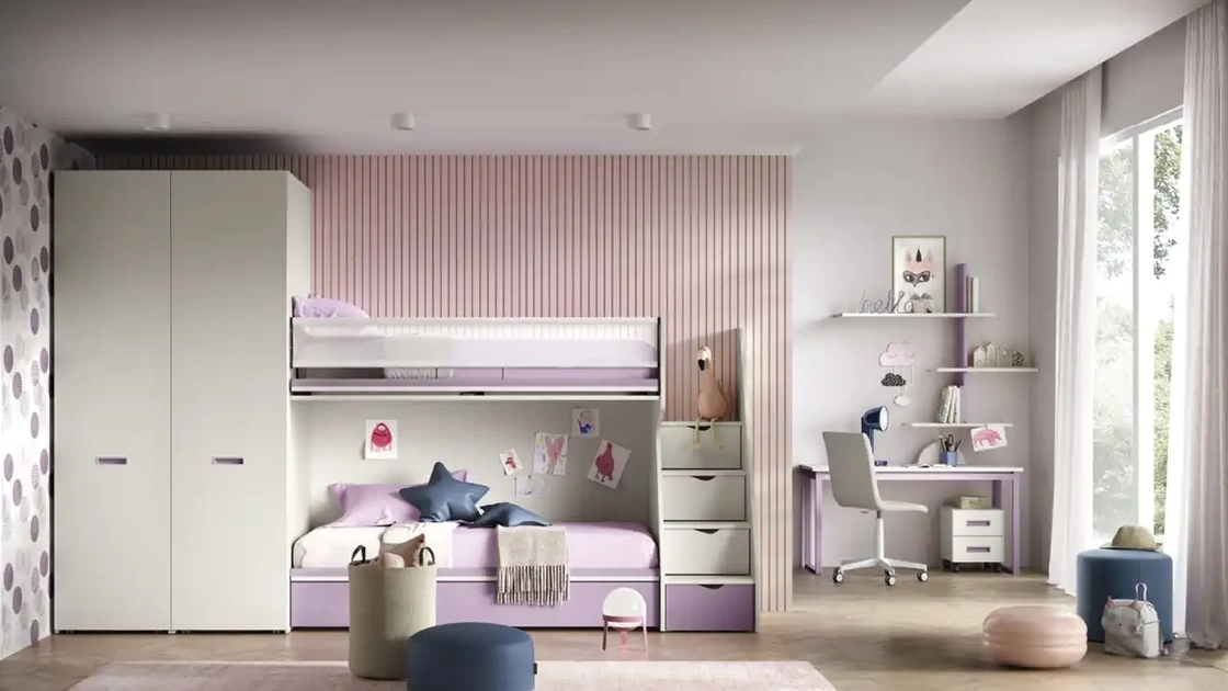 Cameretta a soppalco K103 di Moretti Compact Camerette