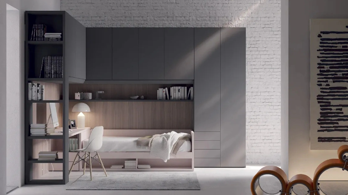 Cameretta P10 A ponte in melaminico di Dielle