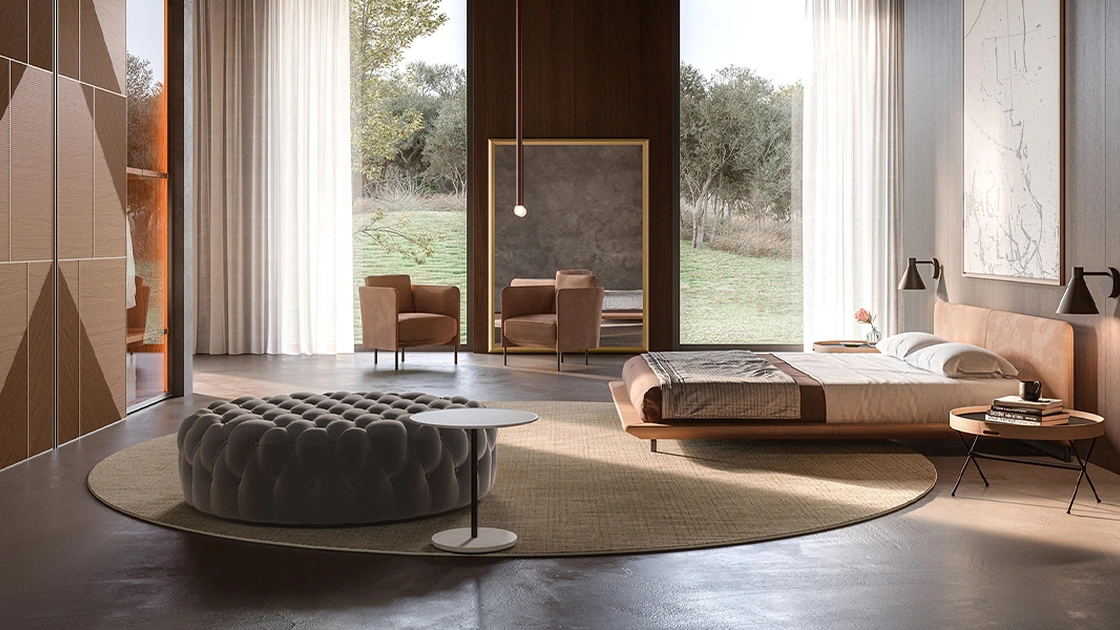 Letto imbottito Blendy di De Padova