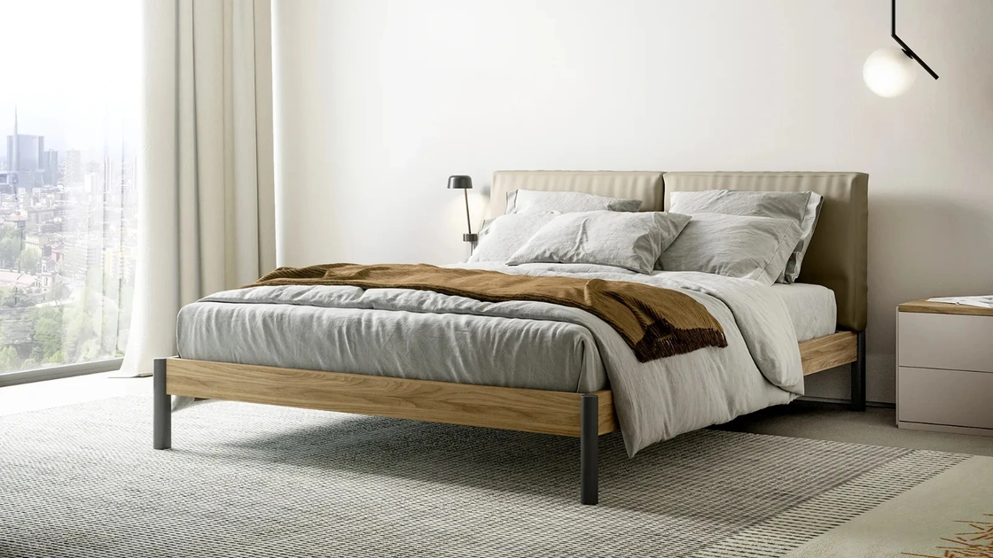 Letto con testiera in tessuto imbottito Eden Soft di Dielle Modus