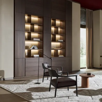 Libreria a muro su misura in legno 505 UP SYSTEM 12 di Molteni & C