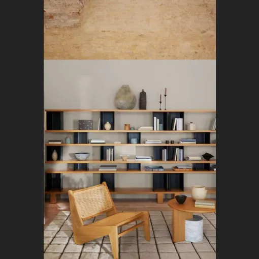 Libreria a muro componibile in legno e alluminio Nuage di Cassina