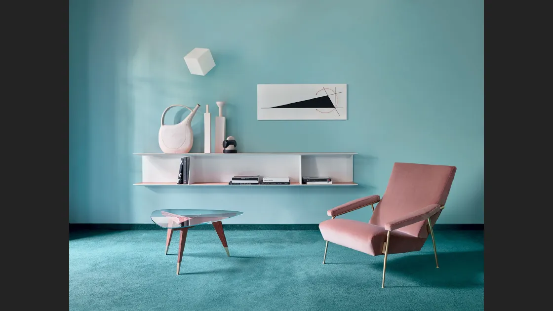 Libreria sospesa in olmo verniciato a mano D-355-1 di Molteni & C