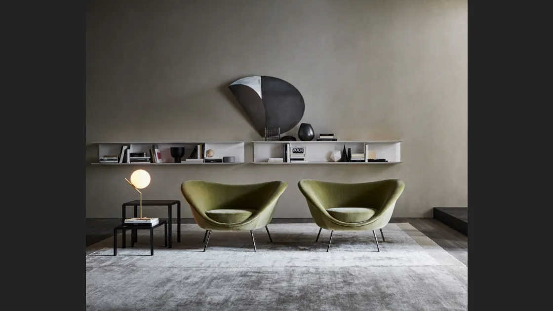 Libreria sospesa in olmo verniciato a mano D-355-1 di Molteni & C