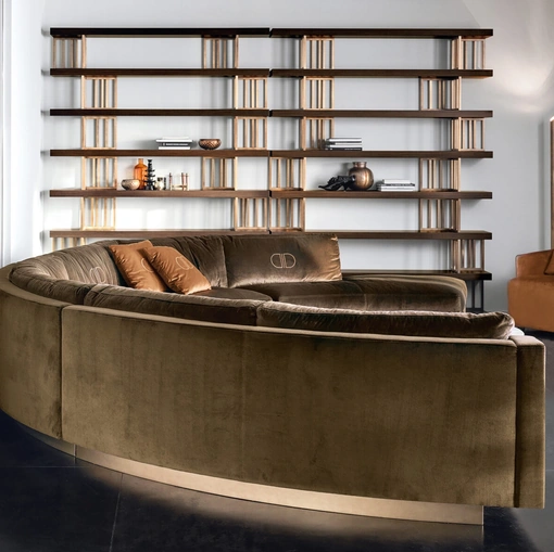 Libreria Espace in radica con distanziali in ottone di Daytona Home