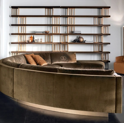 Libreria Espace in radica con distanziali in ottone di Daytona Home