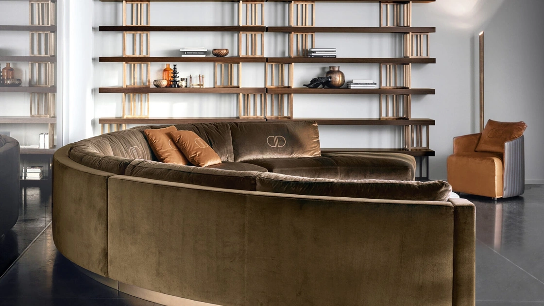 Libreria Espace in radica con distanziali in ottone di Daytona Home