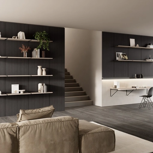 Libreria Living Stilo Urban Bronze di Scavolini