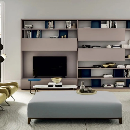 Libreria Line Up 08 in laccato opaco Duna di Dielle Modus