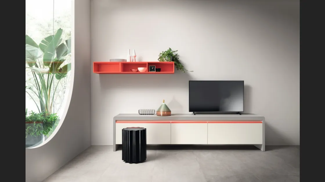 Madia Living Dandy Plus 02 Bianco e Rosso Corallo di Scavolini