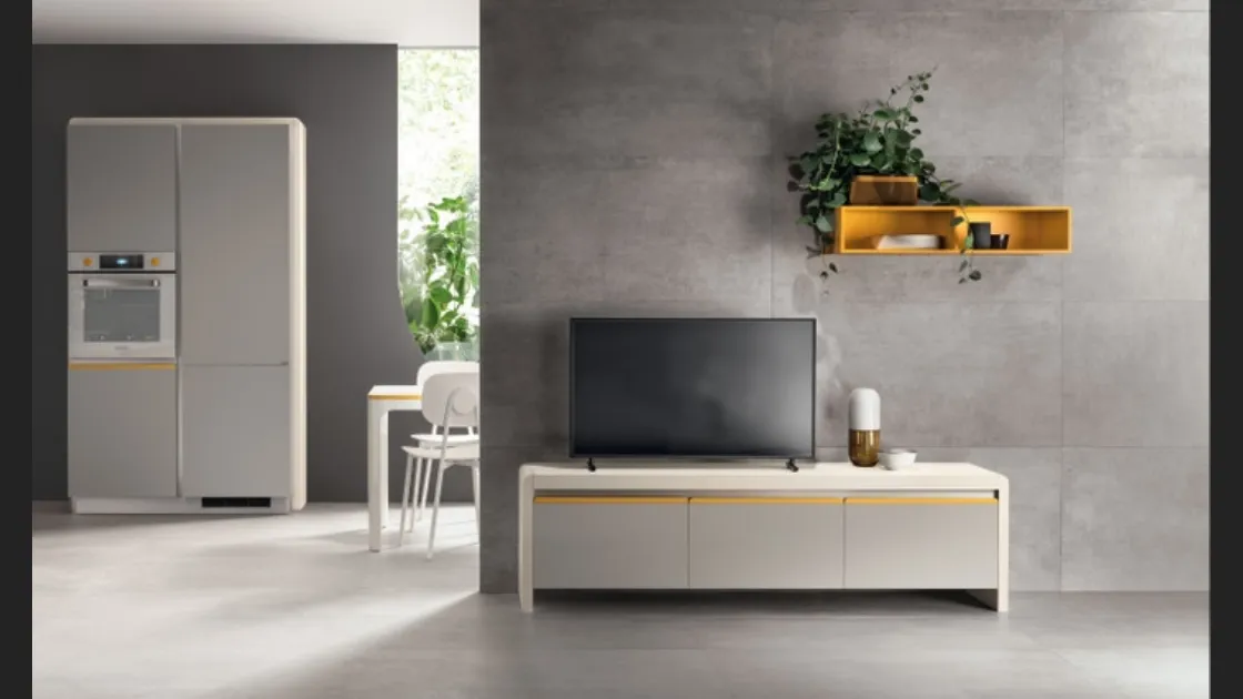 Madia Living Dandy Plus 01 Grigio Velo e Giallo Senape di Scavolini