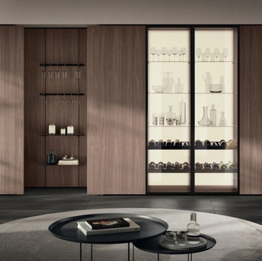 Parete Attrezzata Living Essenza 02in decorativo Noce di Scavolini