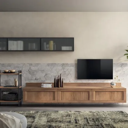 Parete Attrezzata Living Evolution 07 in decorativo Rovere Land di Scavolini