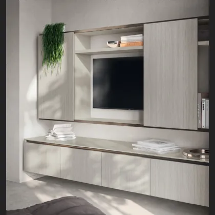 Parete Attrezzata Living Libra 04 in decorativo Oriental Light di Scavolini