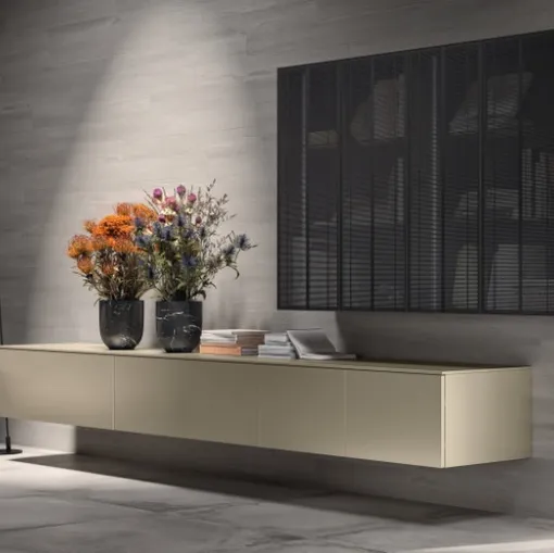 Parete Attrezzata Living Libra 02 in laccato Perlage di Scavolini