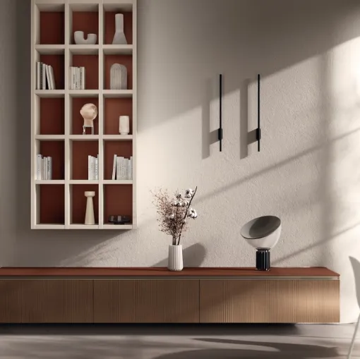 Parete Attrezzata Living Mira 02 in decorativo Cottage di Scavolini