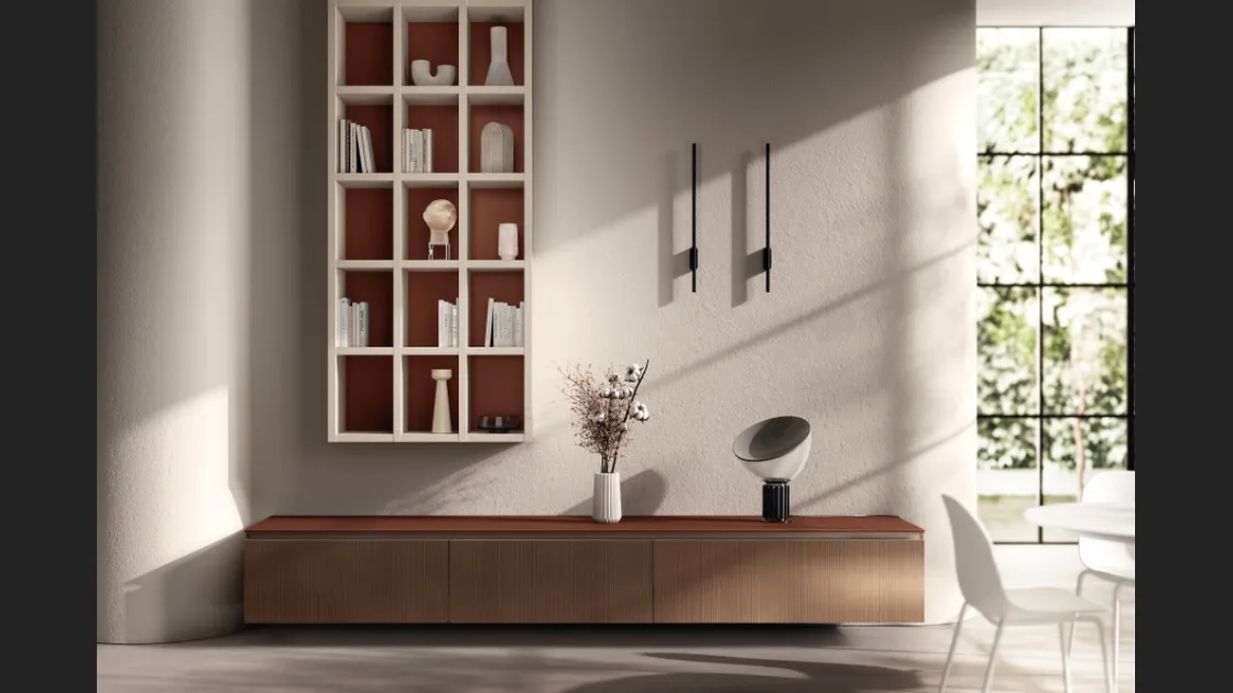 Parete Attrezzata Living Mira 02 in decorativo Cottage di Scavolini