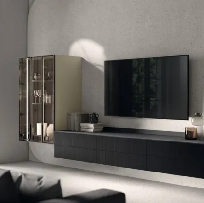 Parete Attrezzata Living Musa in Rovere Berry 04 di Scavolini