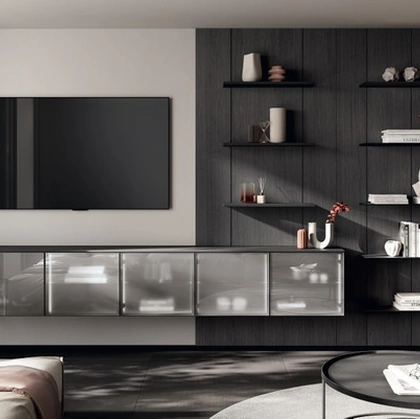 Parete Attrezzata Living Regola 01 in decorativo Quercia di Scavolini