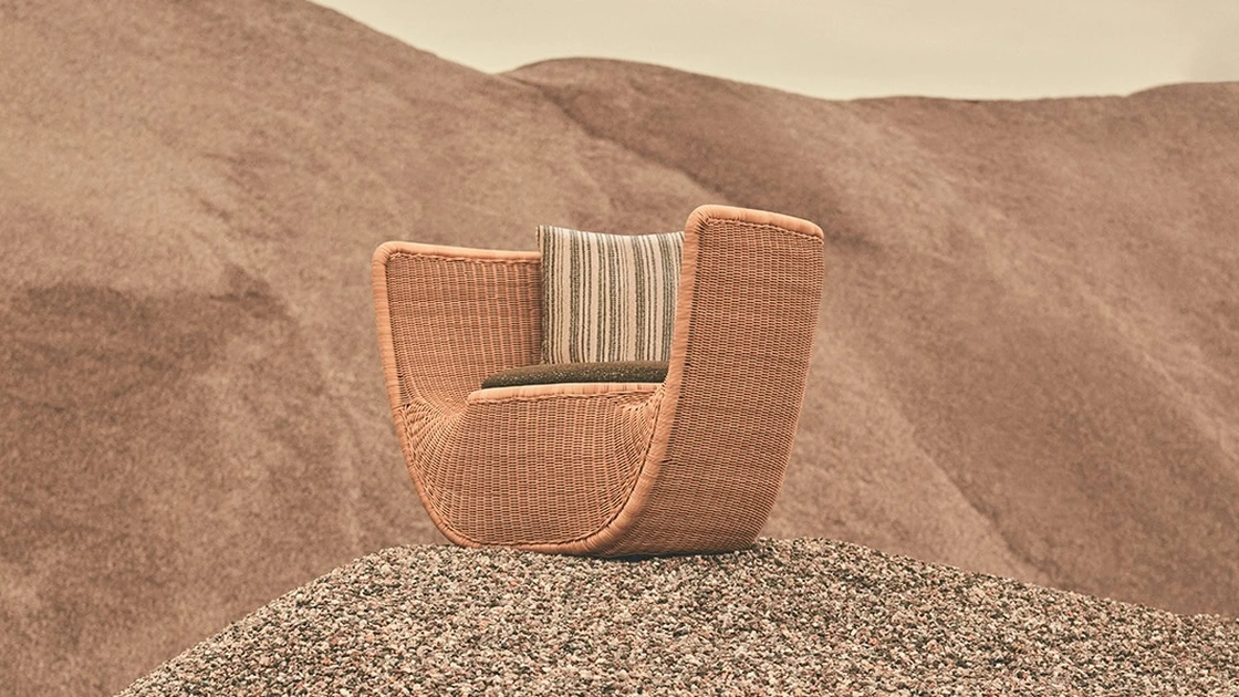 Poltrona in midollino Afternoons di De Padova