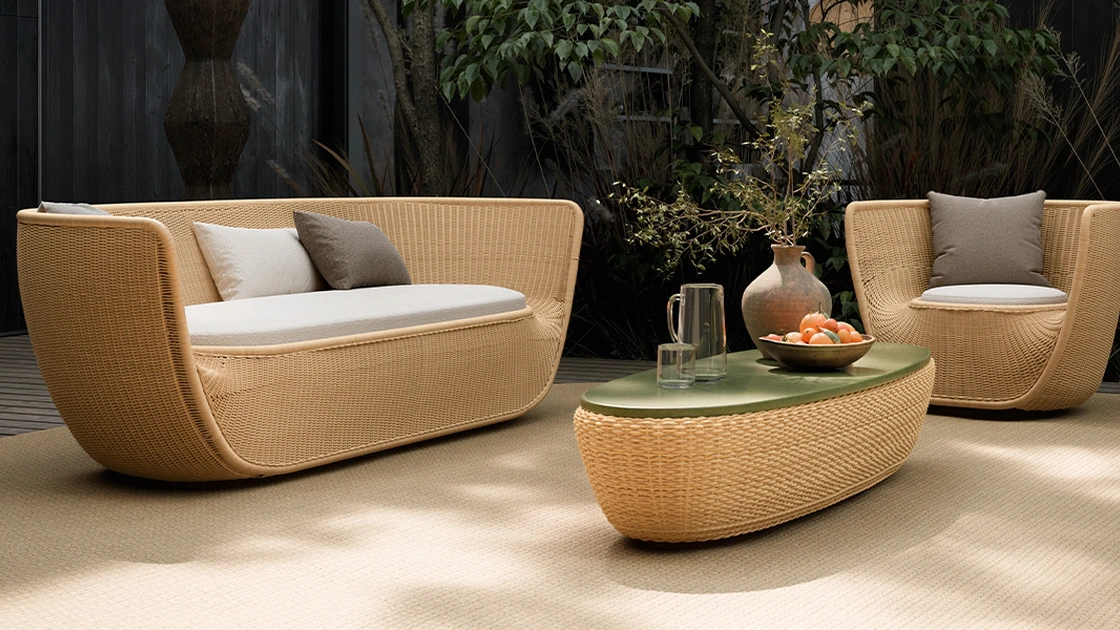 Poltrona in midollino Afternoons di De Padova