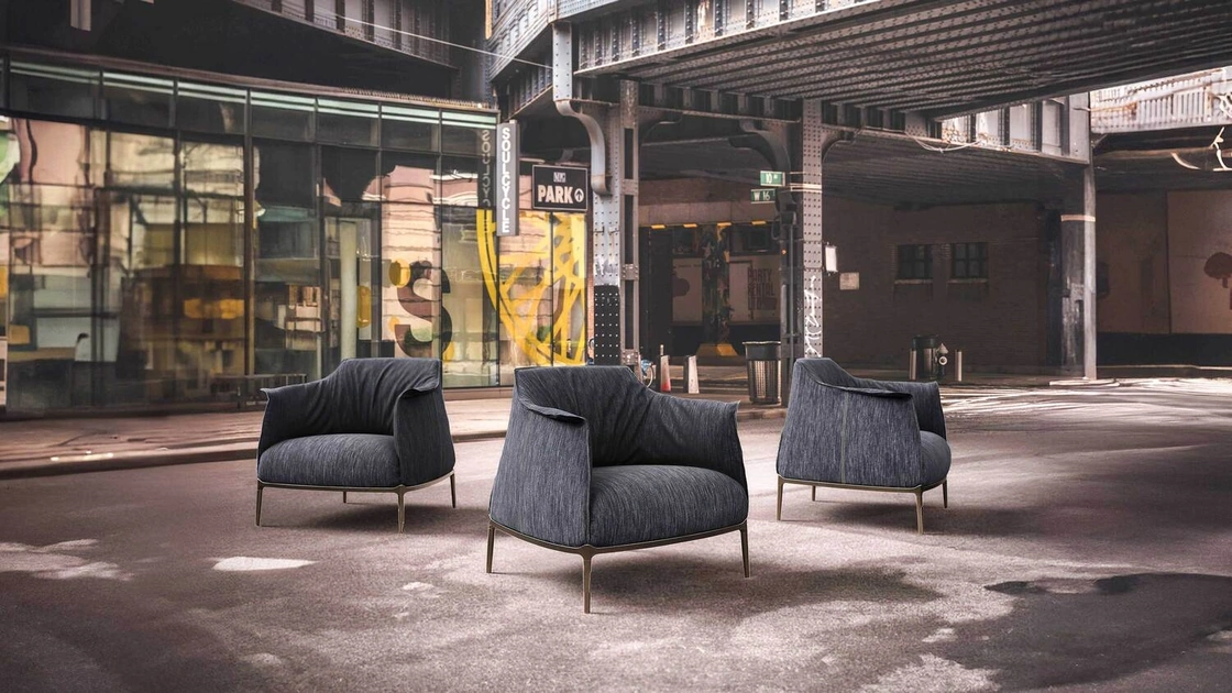 Poltrona Archibald Denim Edition di Poltrona Frau