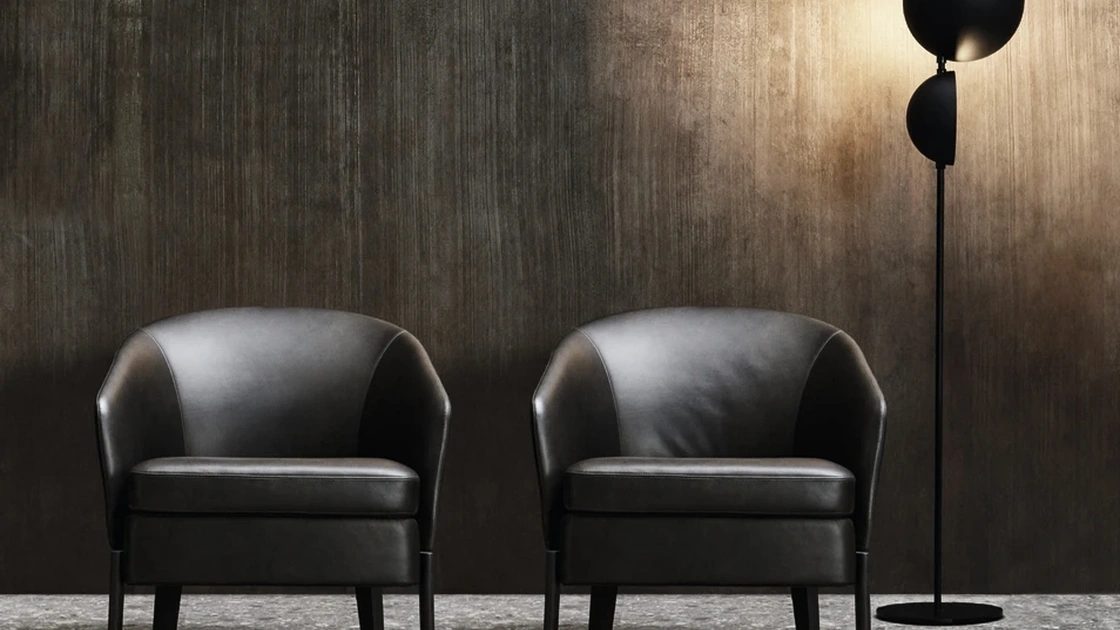 Poltroncina in pelle Chelsea di Molteni & C