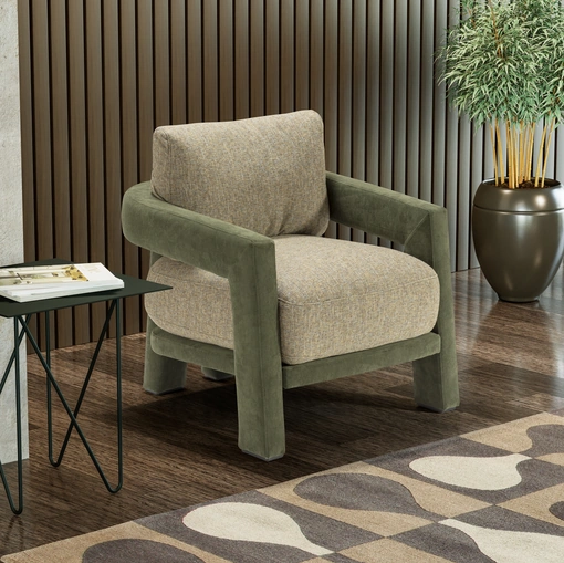 Poltroncina originale morbida e accogliente in tessuto Duo di Kermes divani