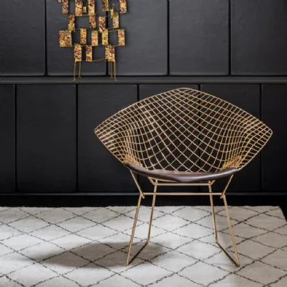 Poltroncina Bertoia Diamond Chair Gold di Knoll